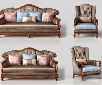 European Style Three-seat Sofa-ID:990437982