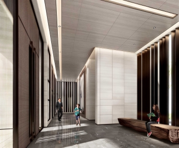 Modern Office Elevator Hall-ID:648943905