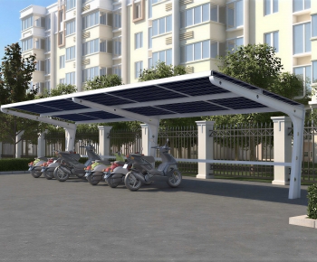 Modern Outdoor Parking Lot-ID:700675013