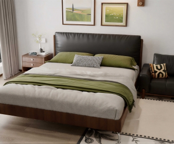 Modern Double Bed-ID:714734084