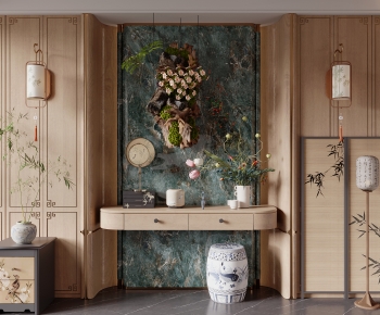 New Chinese Style Entrance Cabinet-ID:592834005