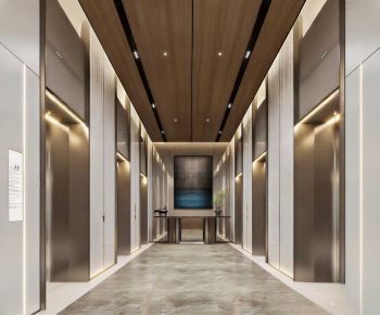 Modern Office Elevator Hall-ID:619309907