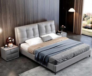 Modern Double Bed-ID:687212949