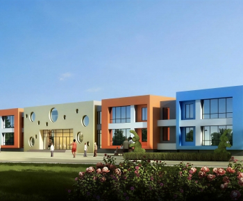 Modern School Building-ID:891143087