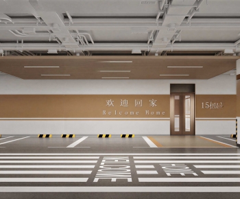 Modern Underground Parking Lot-ID:938360938