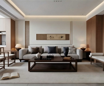 New Chinese Style A Living Room-ID:340615031