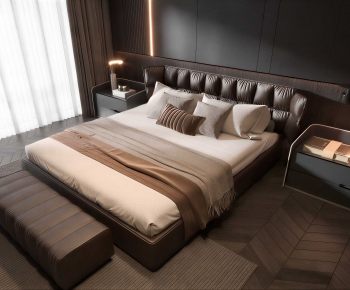 Modern Double Bed-ID:575025084
