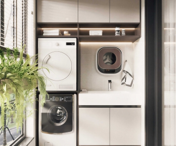 Modern Balcony Laundry Room-ID:595092066
