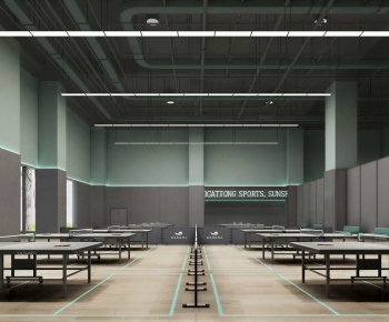 Modern Industrial Style Table Tennis Arena-ID:898472079