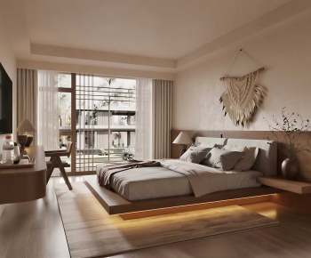 Modern Wabi-sabi Style Guest Room-ID:648100439