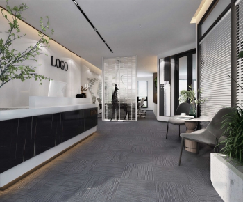 Modern Office Reception Desk-ID:166225913