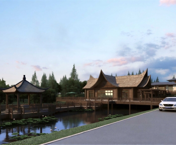 New Chinese Style Building Appearance-ID:482655055