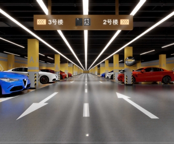 Modern Underground Parking Lot-ID:302954918
