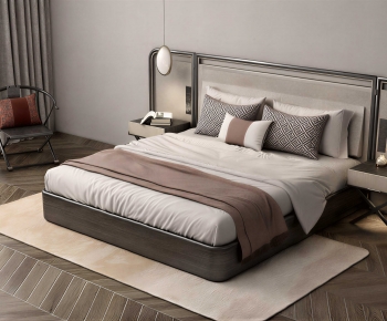 Modern Double Bed-ID:383193029