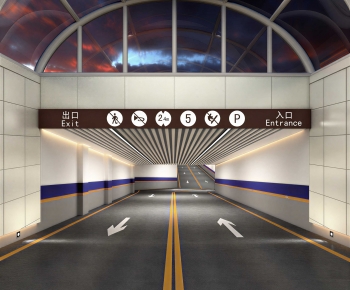 Industrial Style Underground Parking Lot-ID:817210781