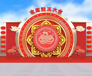 Chinese Style TV Wall-ID:217262039