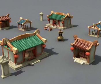 Chinese Style Ancient Architectural Buildings-ID:593350897