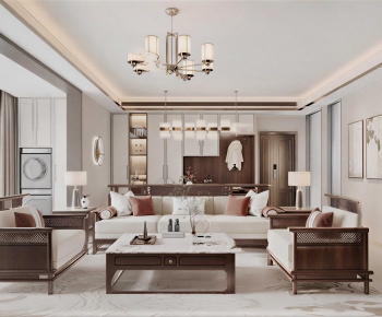 New Chinese Style A Living Room-ID:168869541