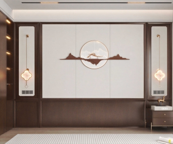 New Chinese Style TV Wall-ID:539325955