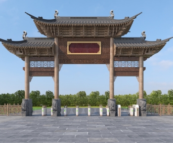 Chinese Style Decorated Archway-ID:489342932