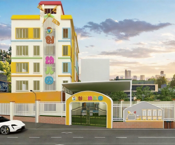Modern School Building-ID:581403023