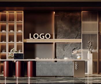 New Chinese Style Reception Desk-ID:375456095