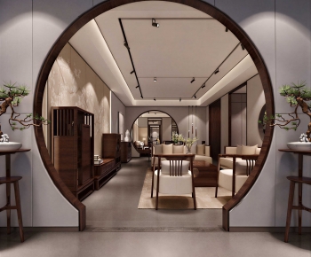 New Chinese Style A Living Room-ID:968889002
