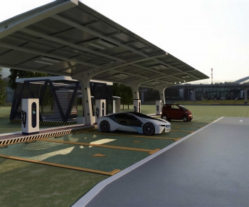 Modern Outdoor Parking Lot-ID:366605043