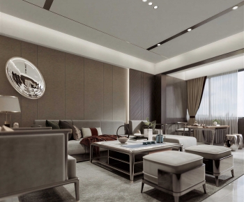 New Chinese Style A Living Room-ID:158706907