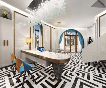 Modern Office Reception Desk-ID:669111013