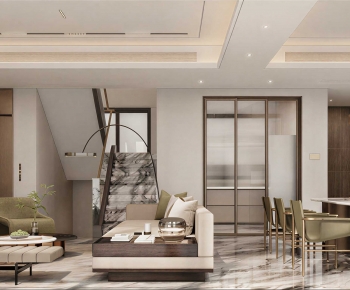 New Chinese Style A Living Room-ID:627866032
