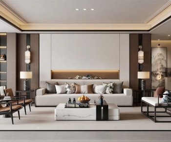 New Chinese Style A Living Room-ID:109134915