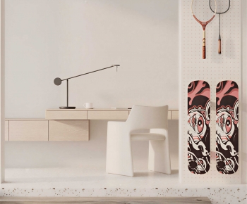 Modern Computer Desk And Chair-ID:976475956