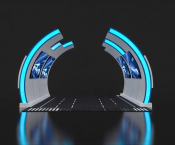 Modern Exhibition Hall-ID:744334942