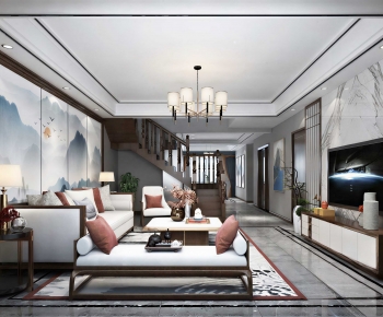 New Chinese Style A Living Room-ID:228535892