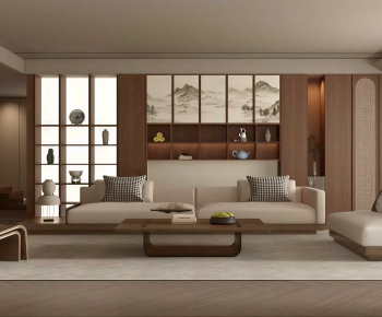 New Chinese Style A Living Room-ID:107860655