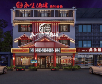 New Chinese Style Facade Element-ID:506858833