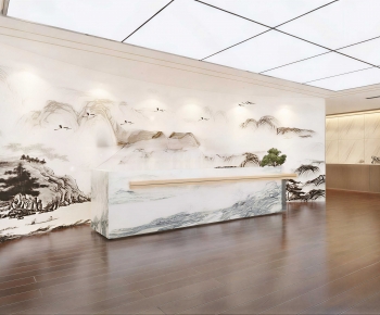 New Chinese Style Office Reception Desk-ID:422657015