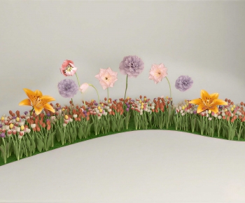 Modern Flowers And Grass-ID:126929379