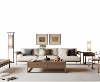 New Chinese Style Sofa Combination-ID:268859923