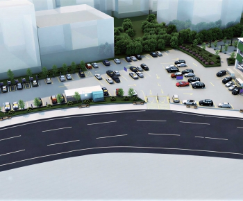Modern Outdoor Parking Lot-ID:488560287