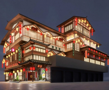 New Chinese Style Appearance Of Commercial Building-ID:237958913