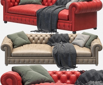 American Style Three-seat Sofa-ID:571820765