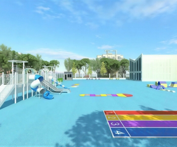Modern Outdoor Space In Kindergarten-ID:488405946