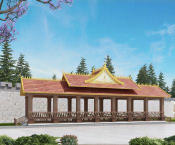 Southeast Asian Style Ancient Architectural Buildings-ID:234498988