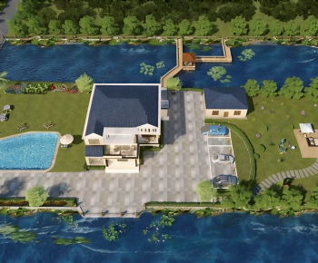 Modern Architectural Bird's-eye View Planning-ID:695447928
