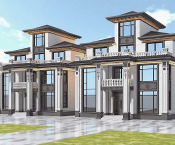 New Chinese Style Detached Villa-ID:737883094