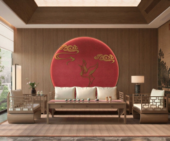 New Chinese Style A Living Room-ID:209670162