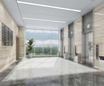 Modern Office Elevator Hall-ID:359888082