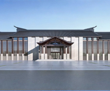 New Chinese Style Building Appearance-ID:621650933